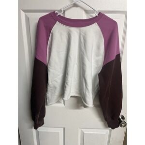 Levi's Gold Tab Women's Colorblock Pullover Sweatshirt XL White Purple Brown